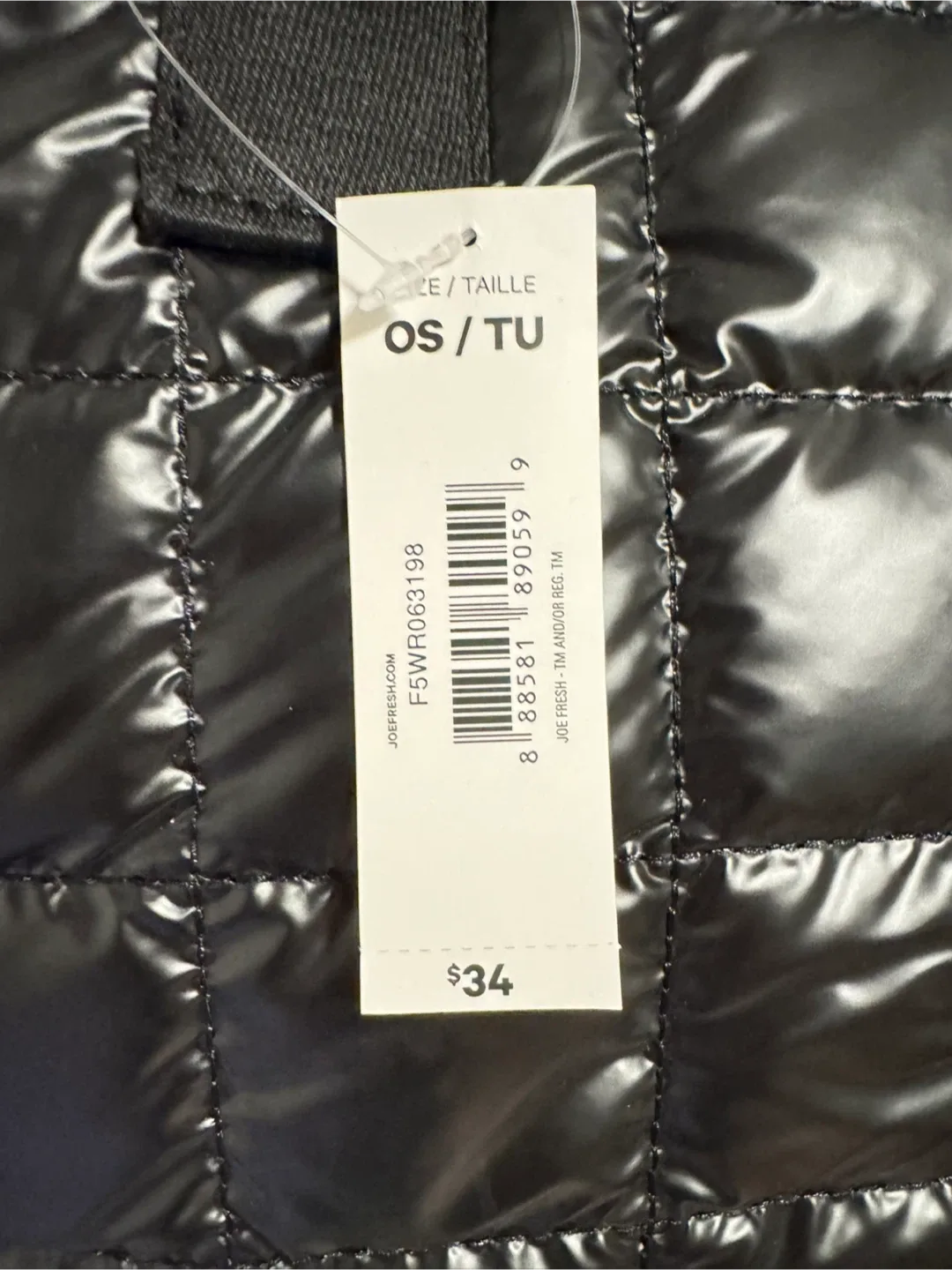 Joe Fresh Black Quilted Tote Bag - New! image indicator(3)