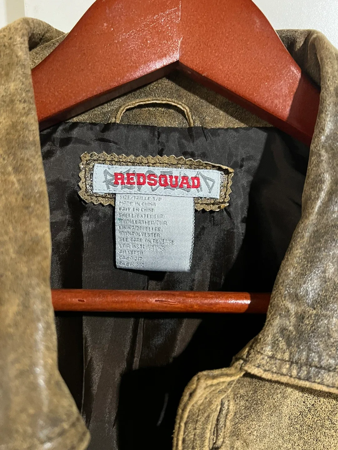 Vintage Red Squad Brown Leather Jacket - Size S image indicator(2)