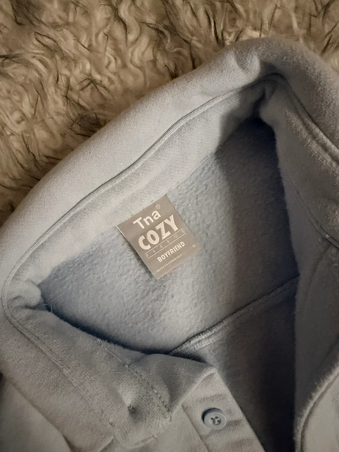 TNA Cozy Fleece Boyfriend Shirt Jacket - Light Bleu image indicator(3)