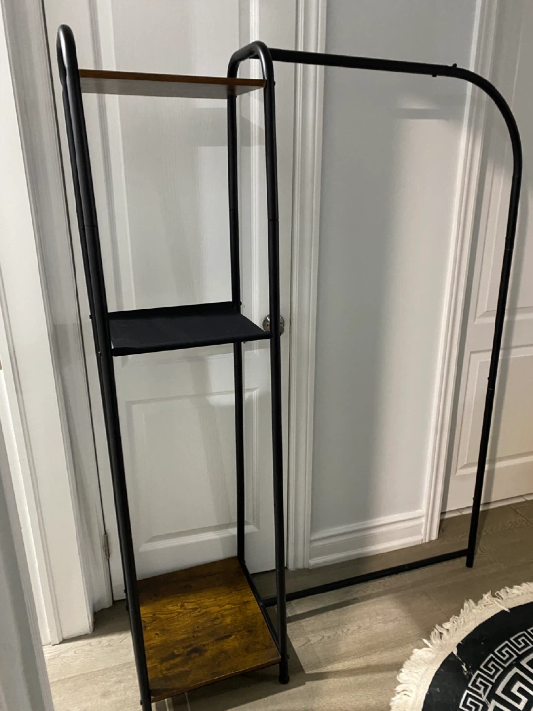 Clothing Rack with Shelves - Black Metal