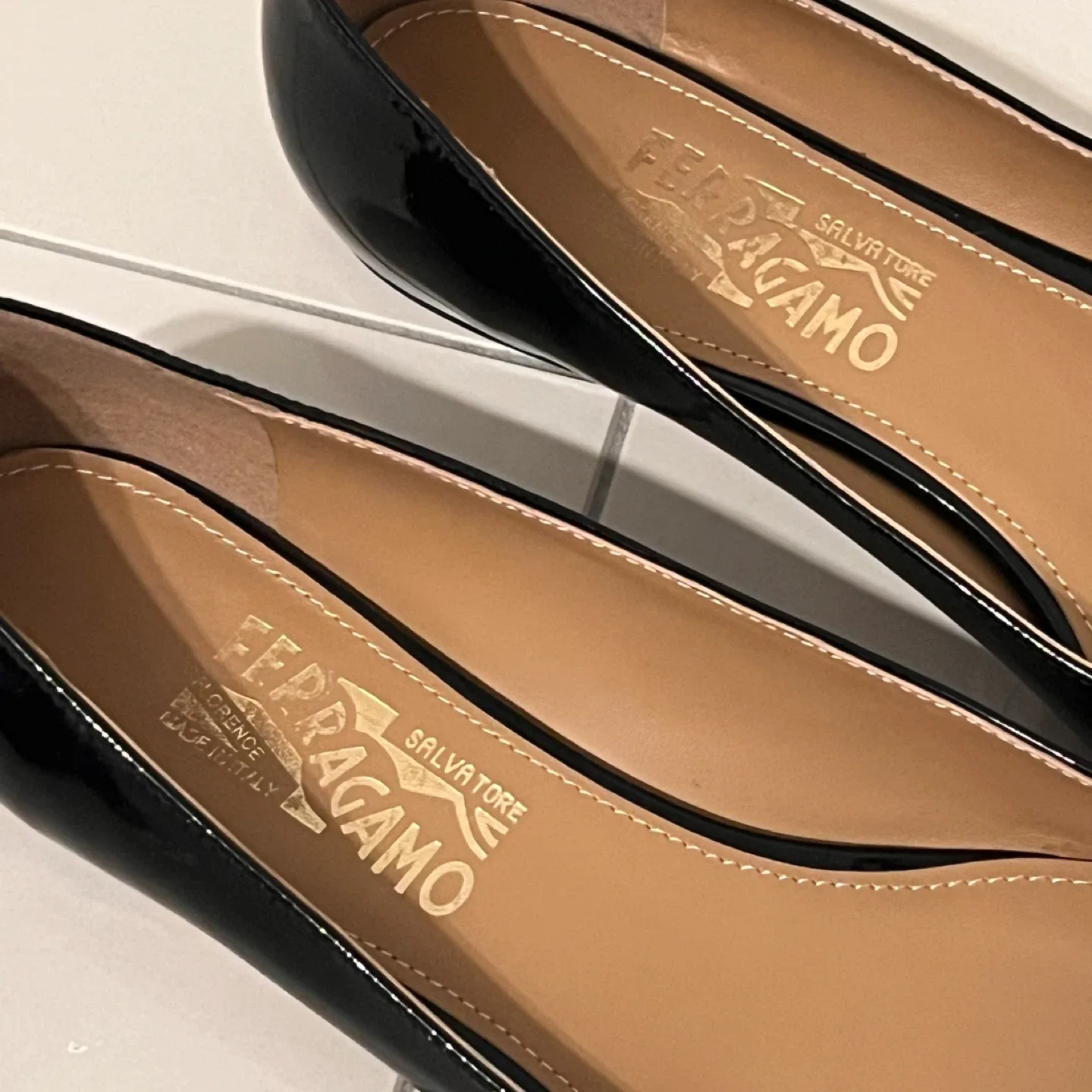 Salvatore Ferragamo Black Patent Leather Pumps image indicator(3)