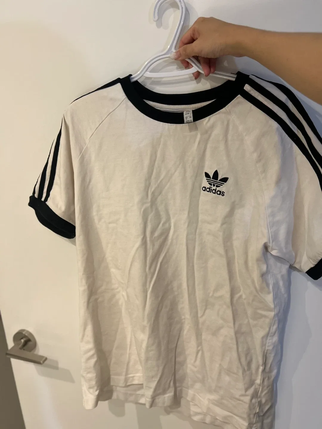 Adidas T-Shirt, Cream & Black