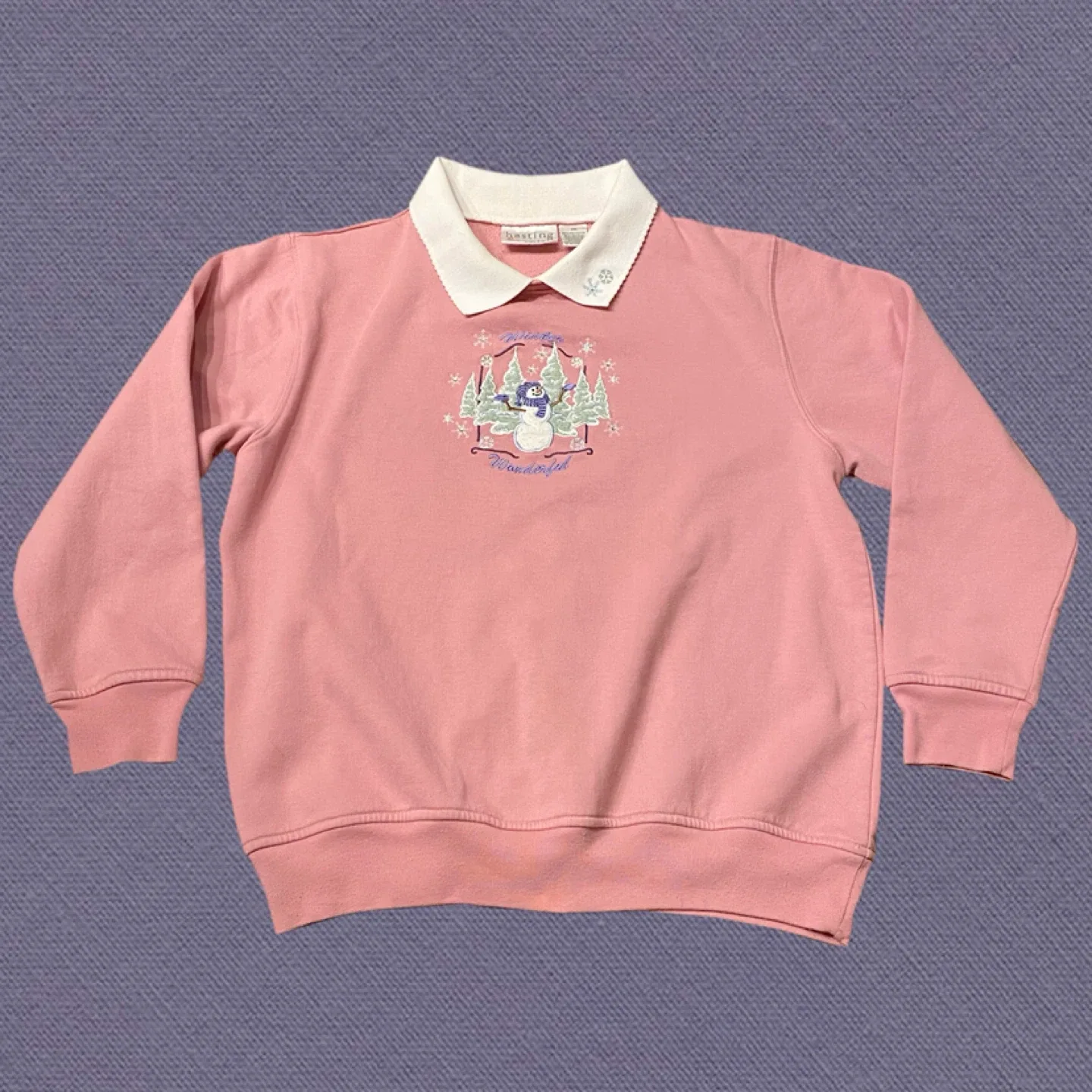 Vintage Snowman Embroidered Christmas Sweater (small) image indicator(2)