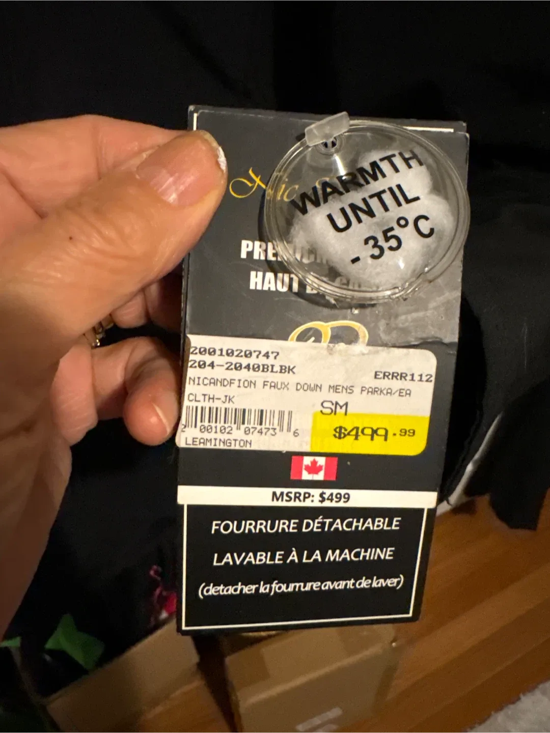 NEW Nic & Fion Men’s Black Winter Coat - Size S/M image indicator(8)