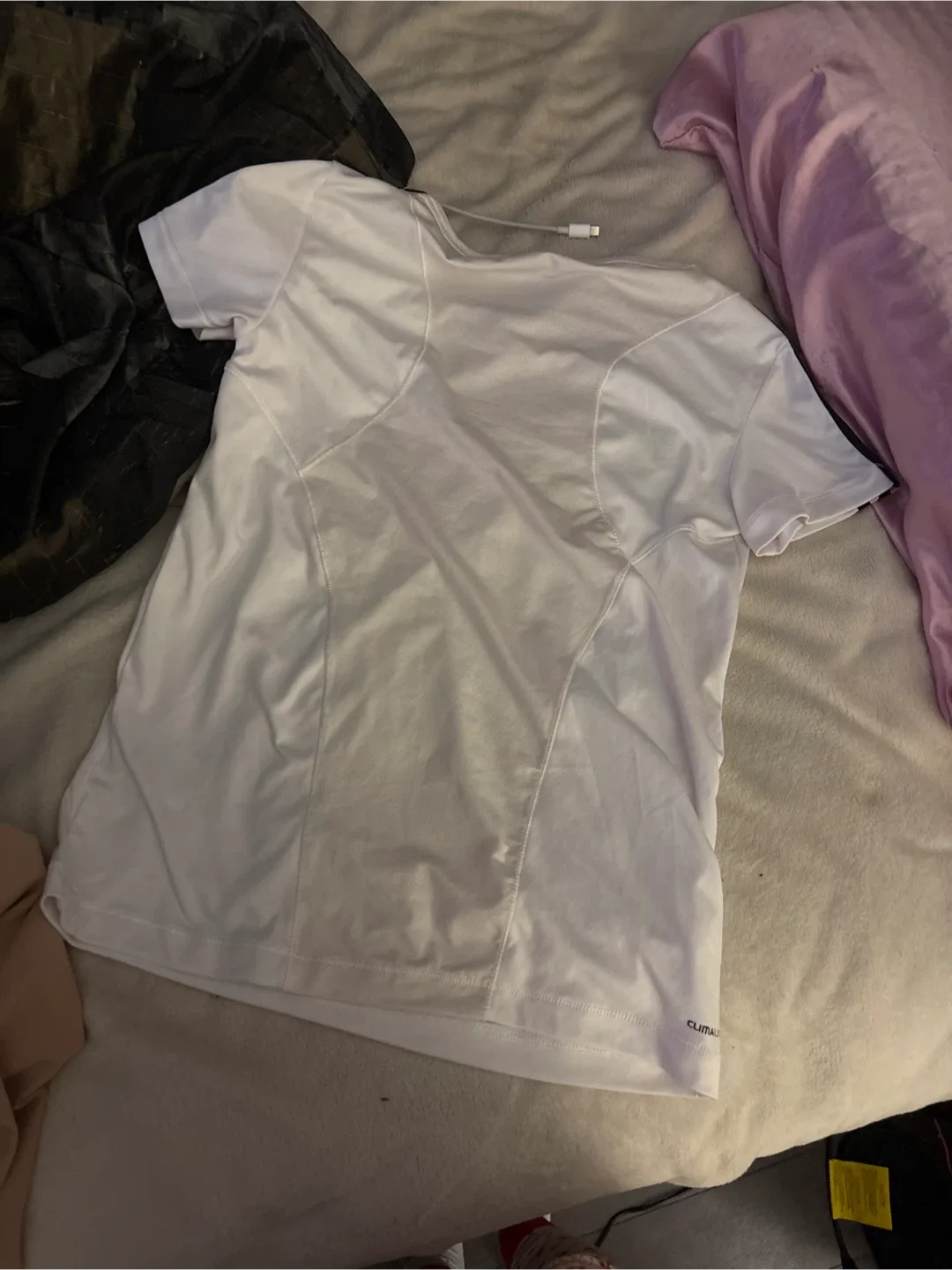 Adidas White ClimaLite T-Shirt thumbnail