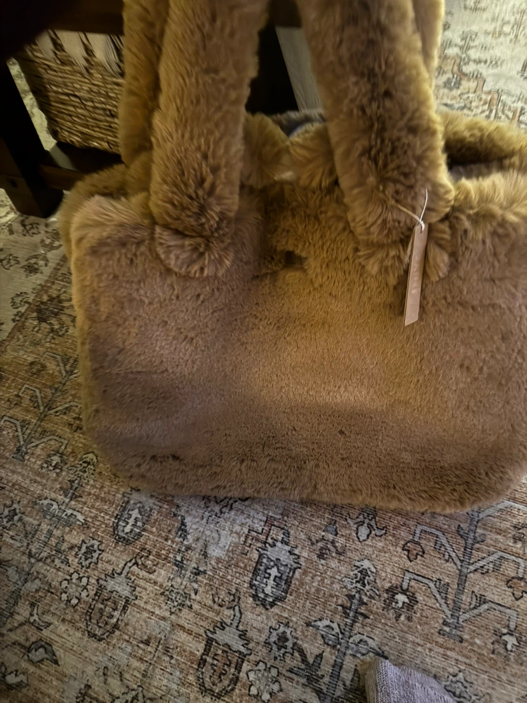 SKIMS Faux Fur Jannis Tote - Camel - photo 4