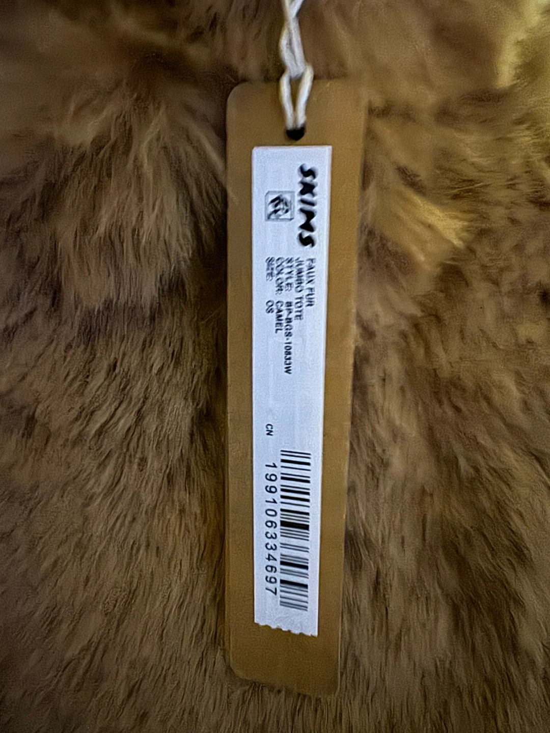 SKIMS Faux Fur Jannis Tote - Camel