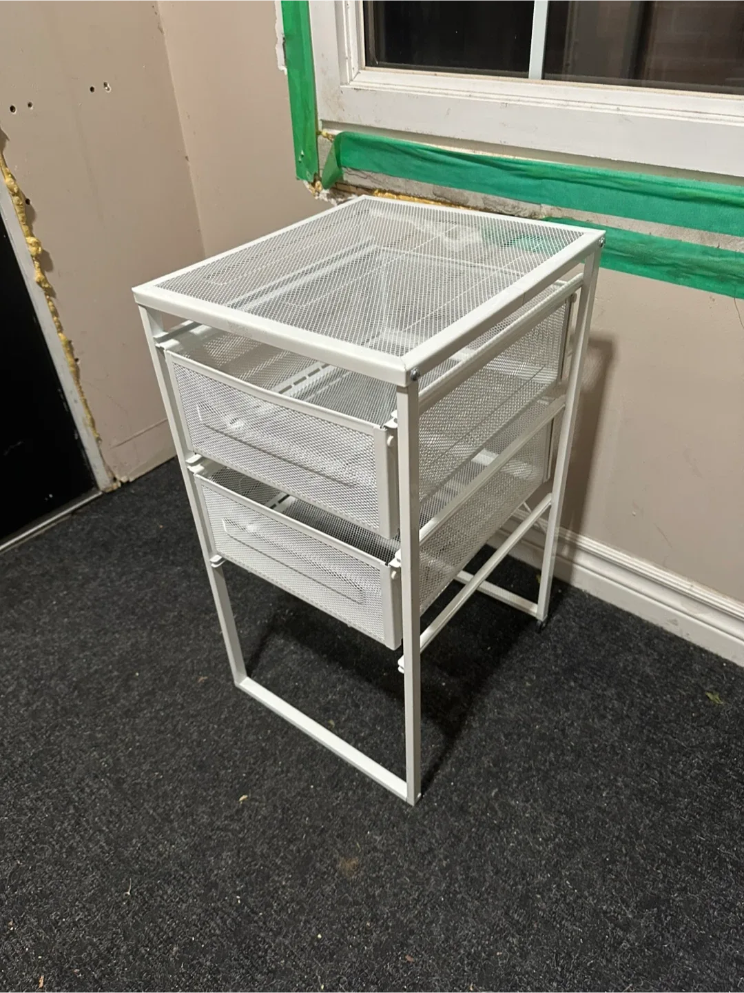 IKEA White Metal Mesh Storage Unit
