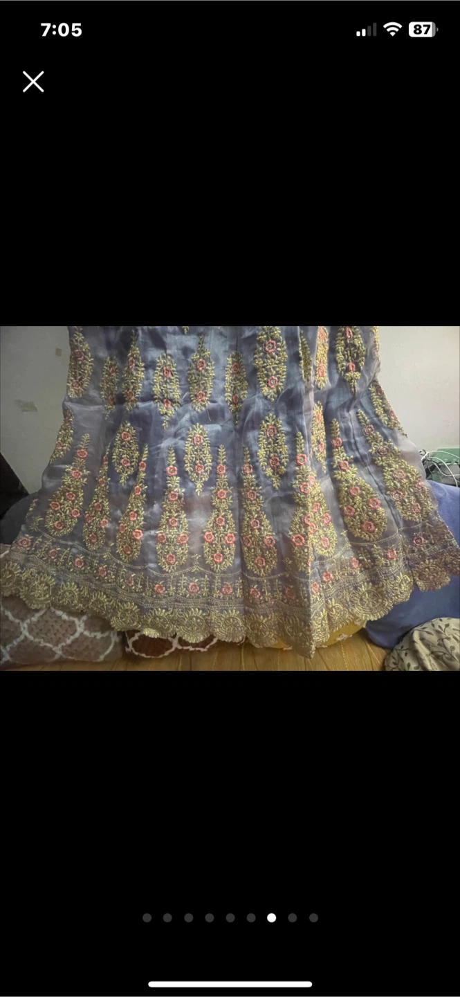 Lehenga Choli Set - Embroidered Grey - photo 4