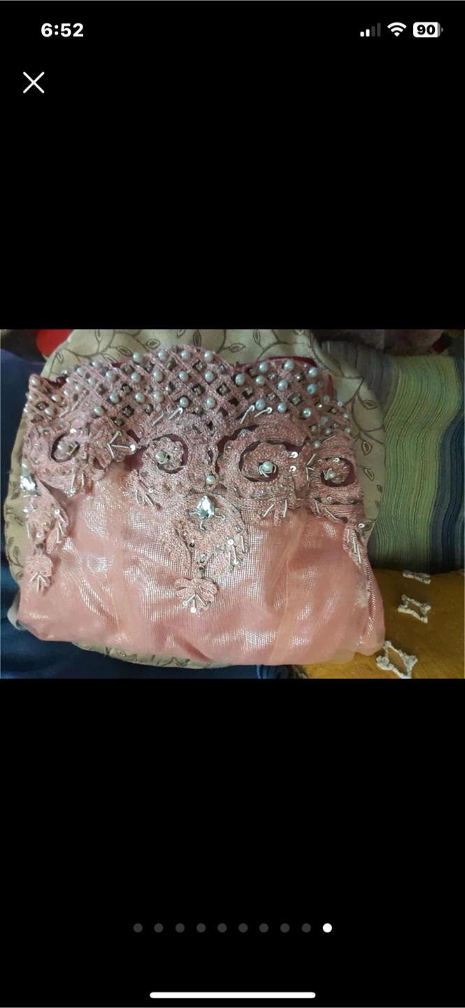 Peach Embellished Pakistani Dress - photo 2