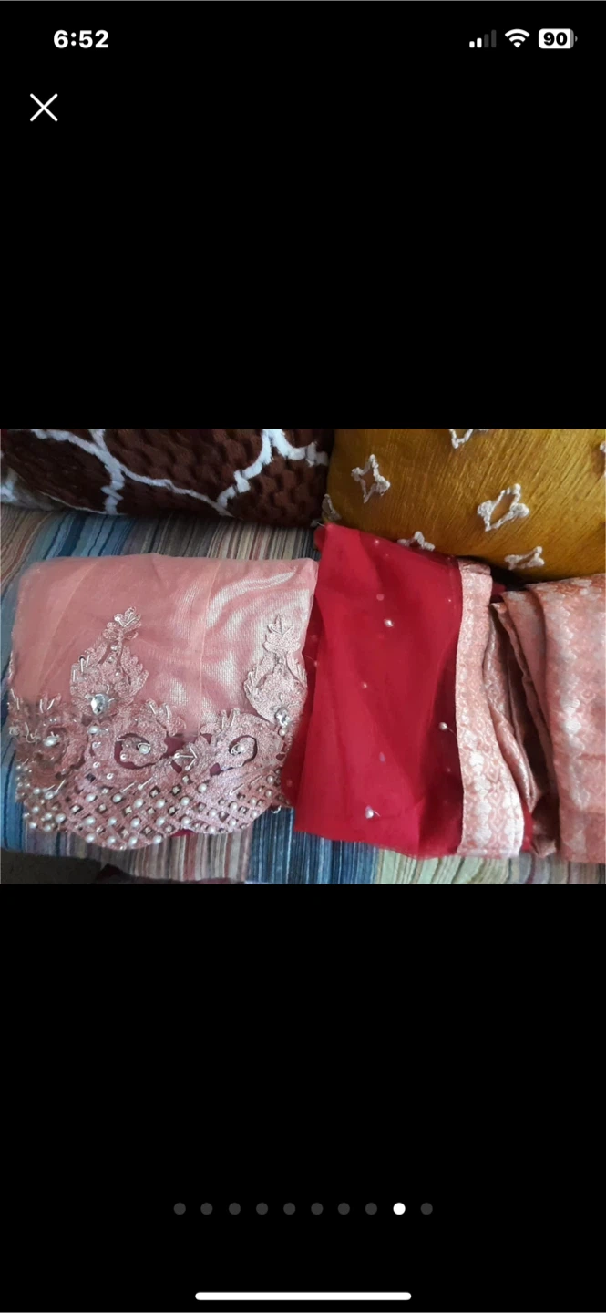 Peach Embellished Pakistani Dress - photo 5