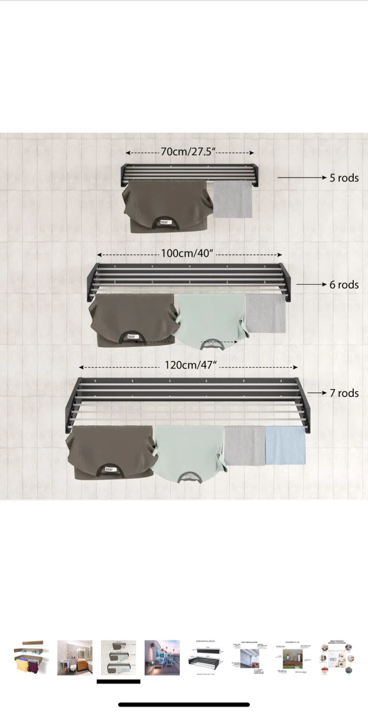 Wall Mounted Clothes Drying Rack - photo 3