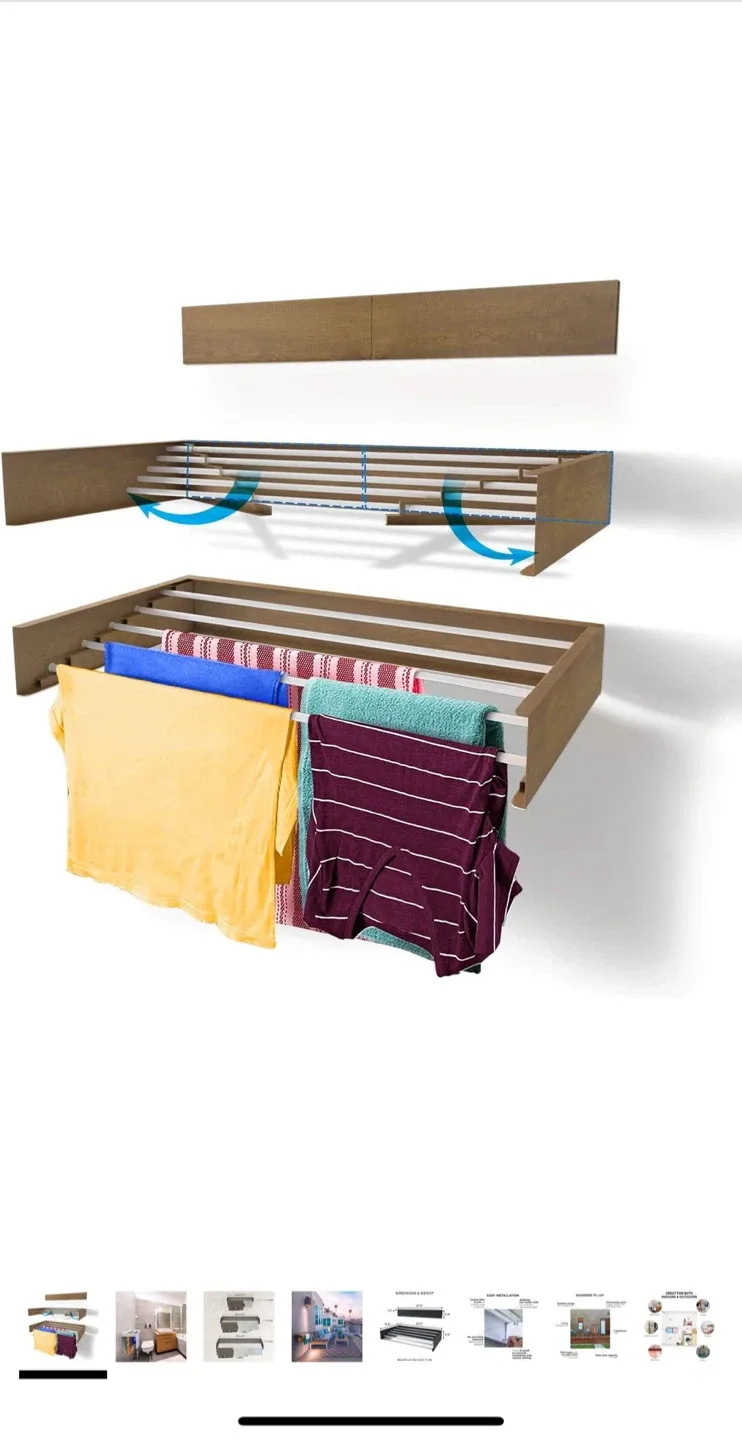 Wall Mounted Clothes Drying Rack thumbnail