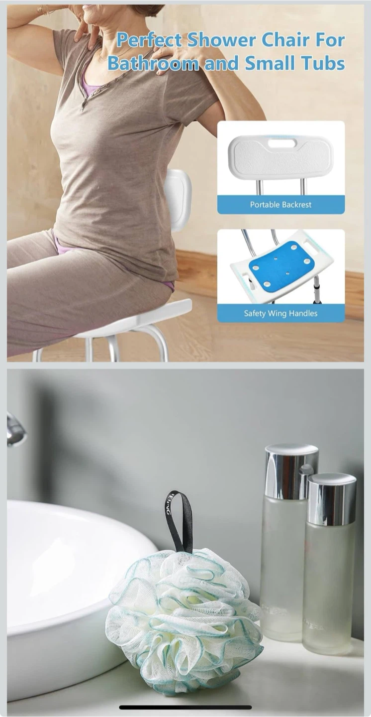Adjustable Shower Chair with Back Support - photo 4