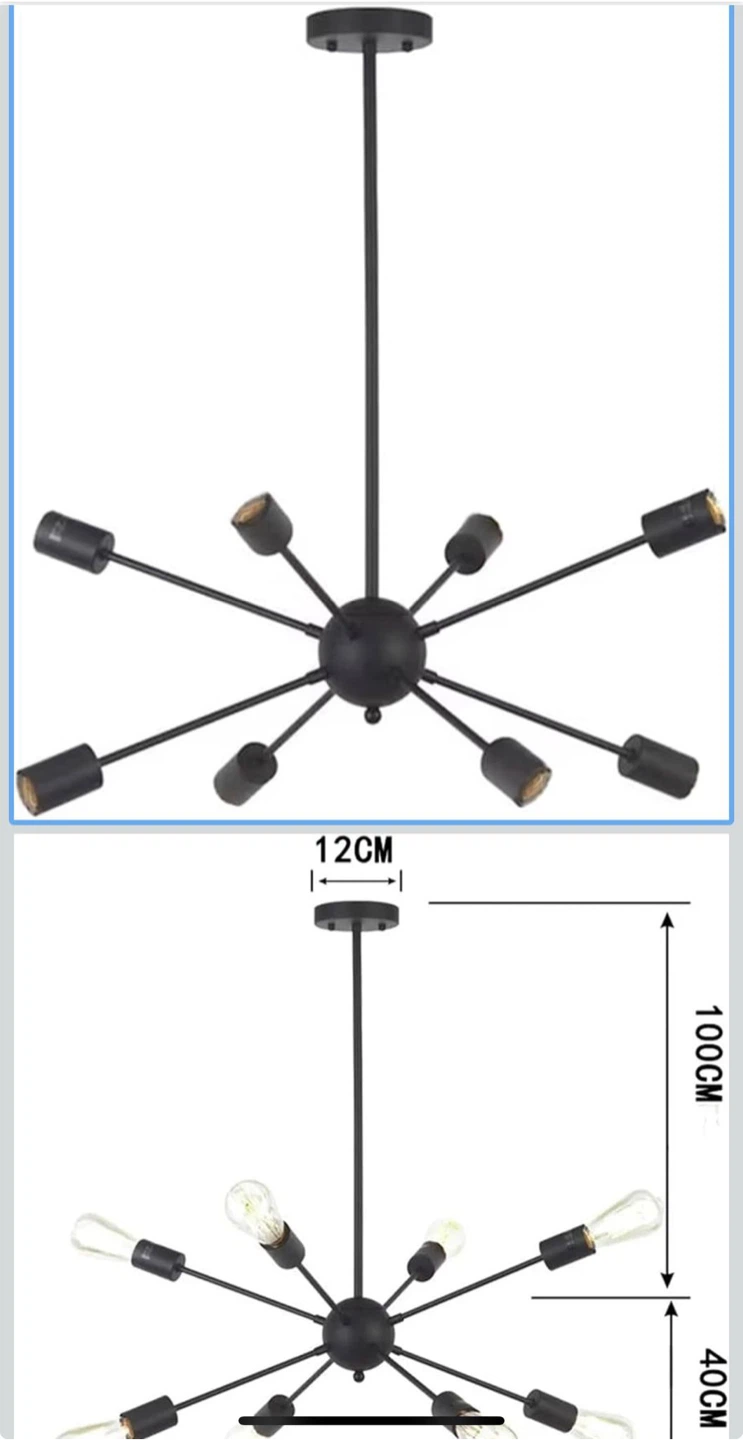 Black Sputnik Chandelier - Modern Style