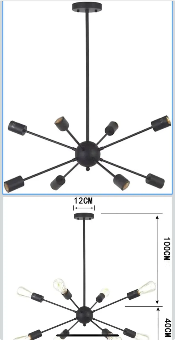 Black Sputnik Chandelier - Modern Style thumbnail