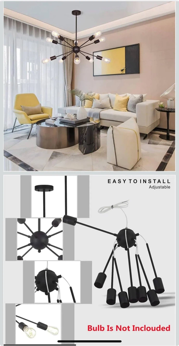 Black Sputnik Chandelier - Modern Style - photo 2