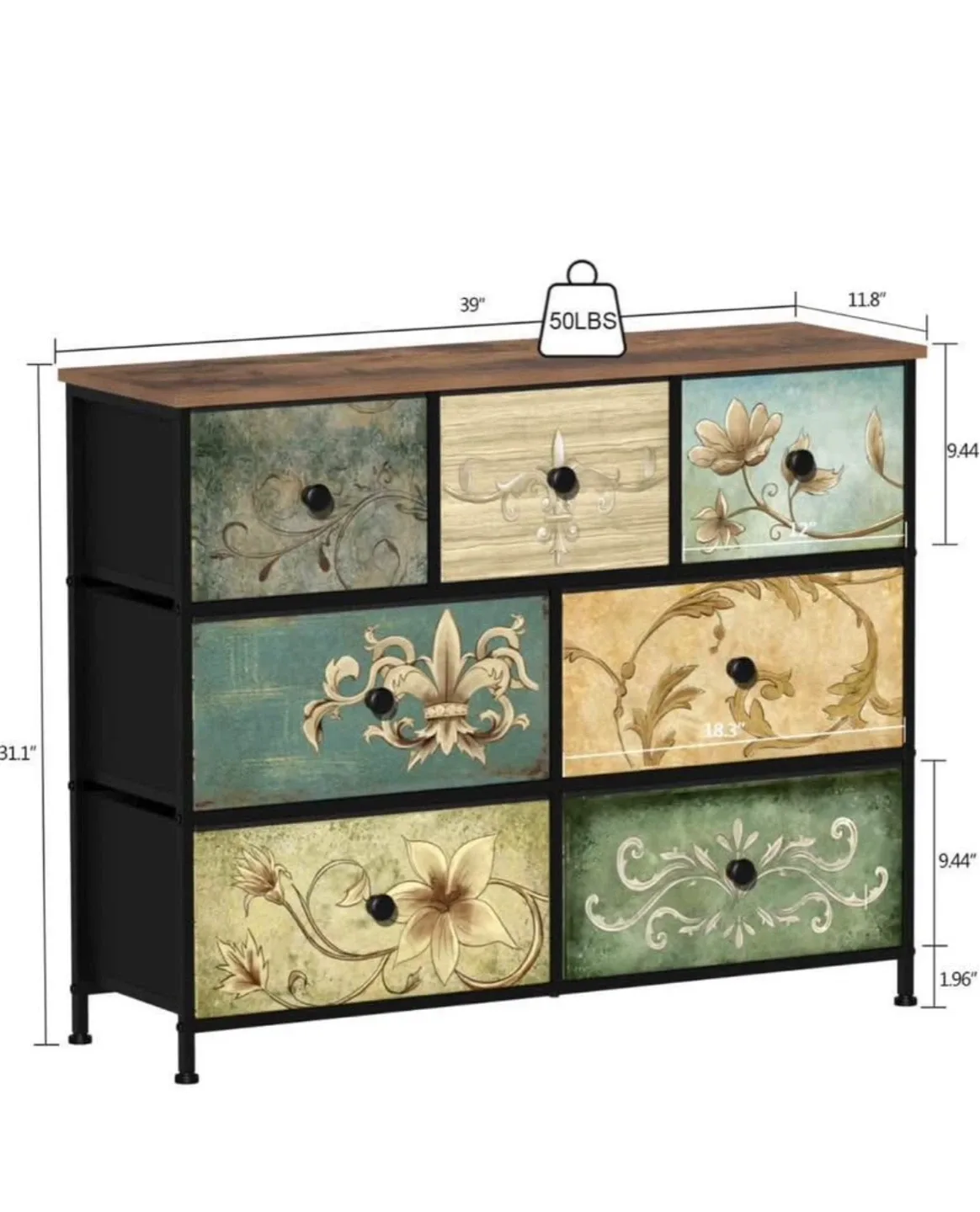 7 Drawer Dresser, 39x31.1 in image indicator(2)