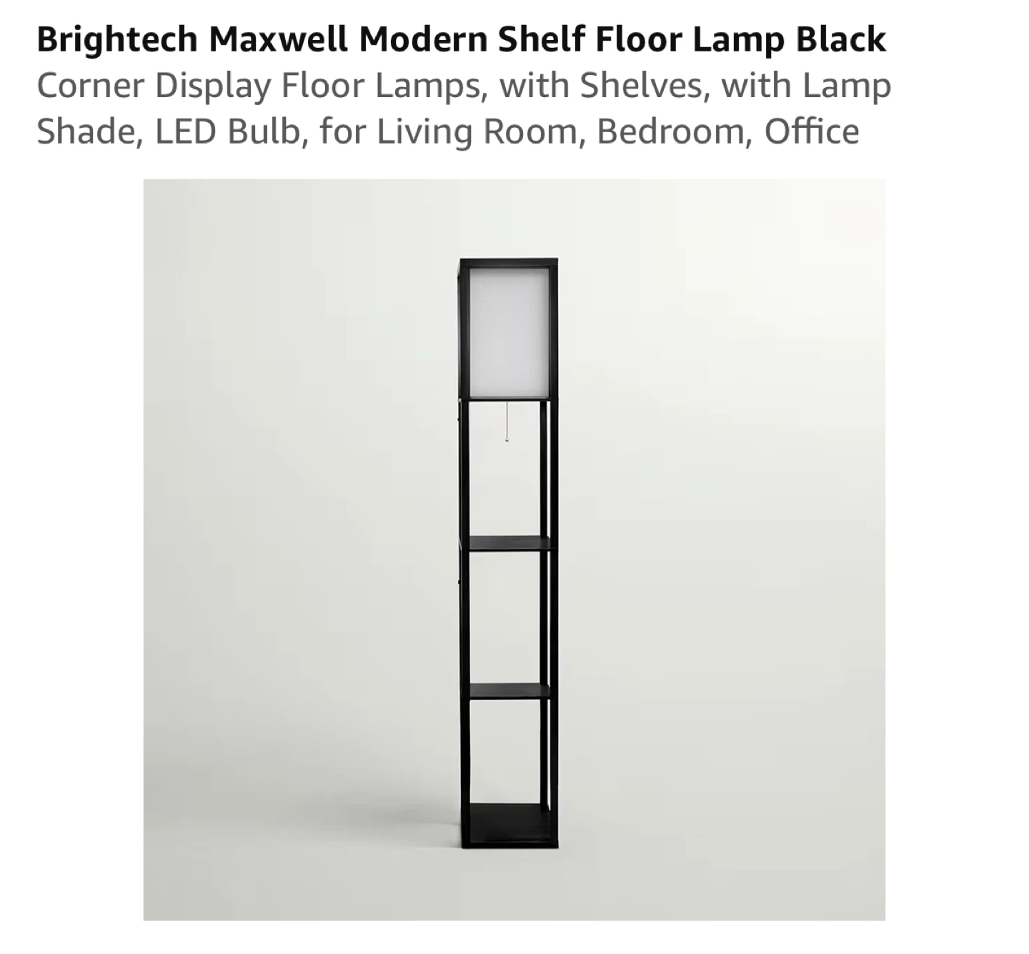 Brightech Maxwell Modern Shelf Floor Lamp Black - photo 3