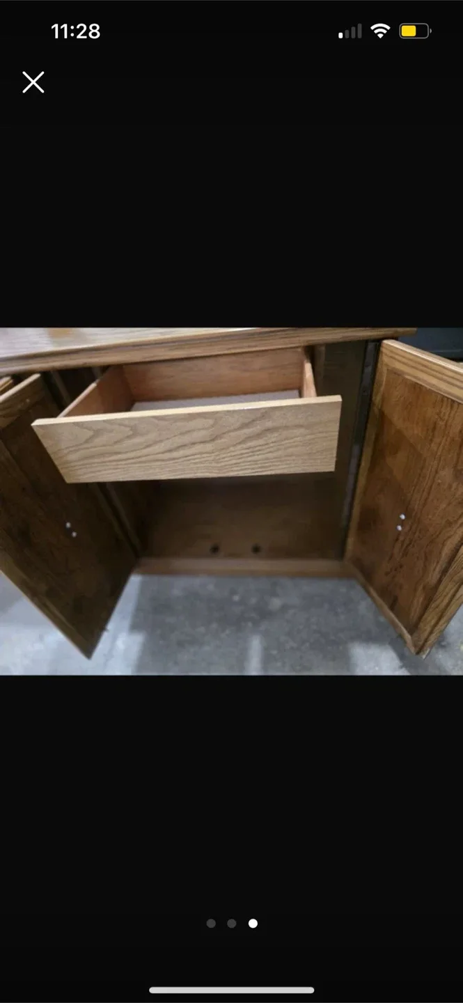 Wooden Cabinet with Doors and Drawer image indicator(3)