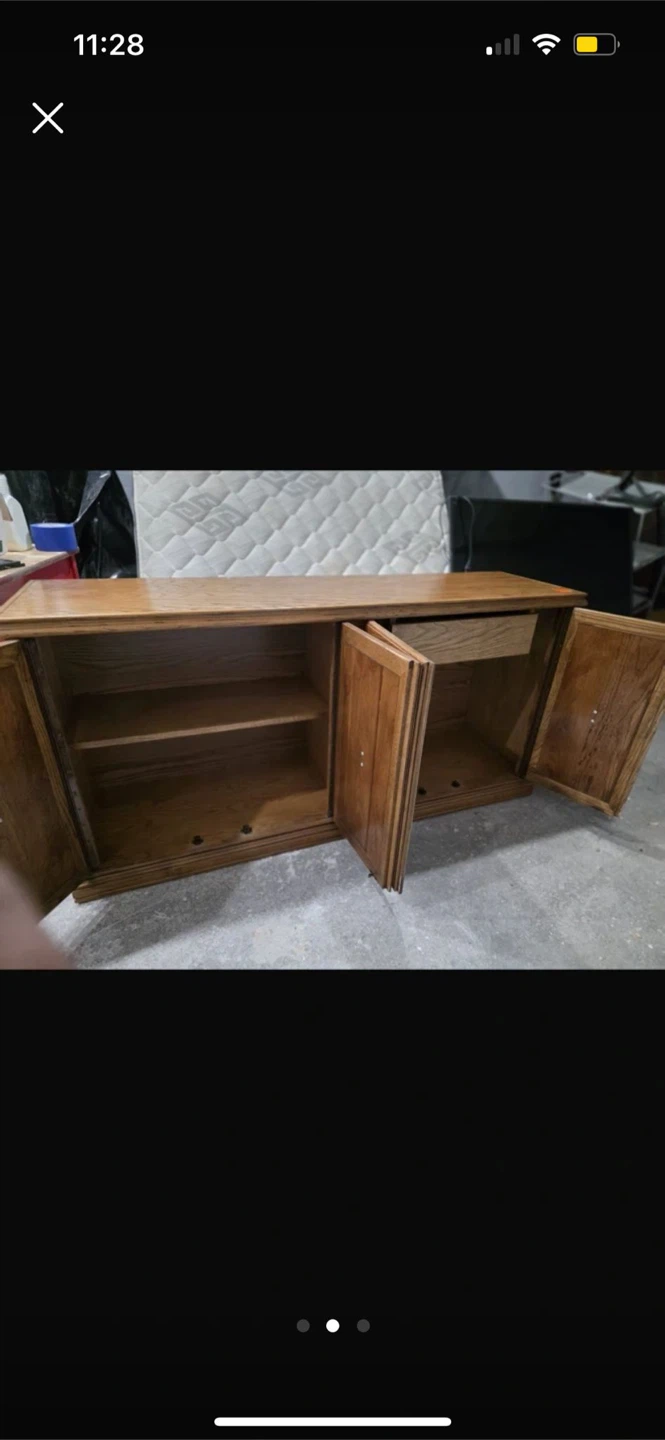 Wooden Cabinet with Doors and Drawer - photo 2