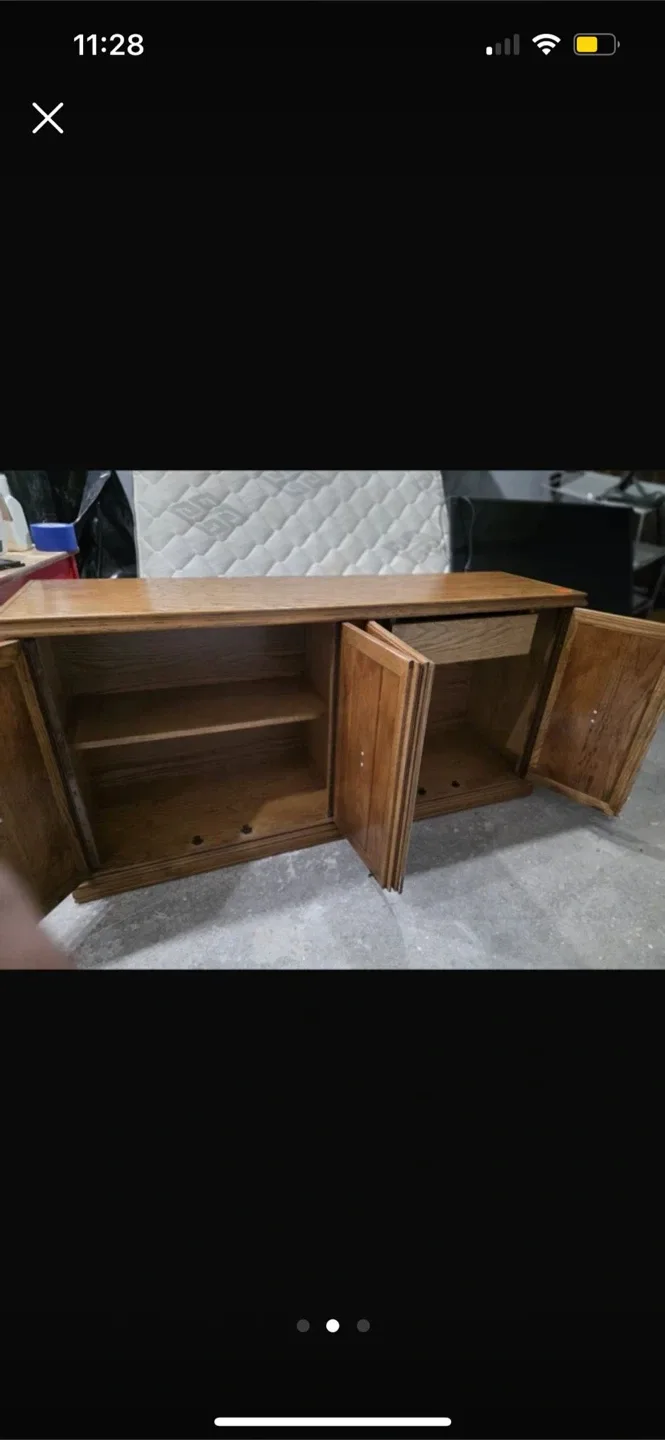 Wooden Cabinet with Doors and Drawer image indicator(2)