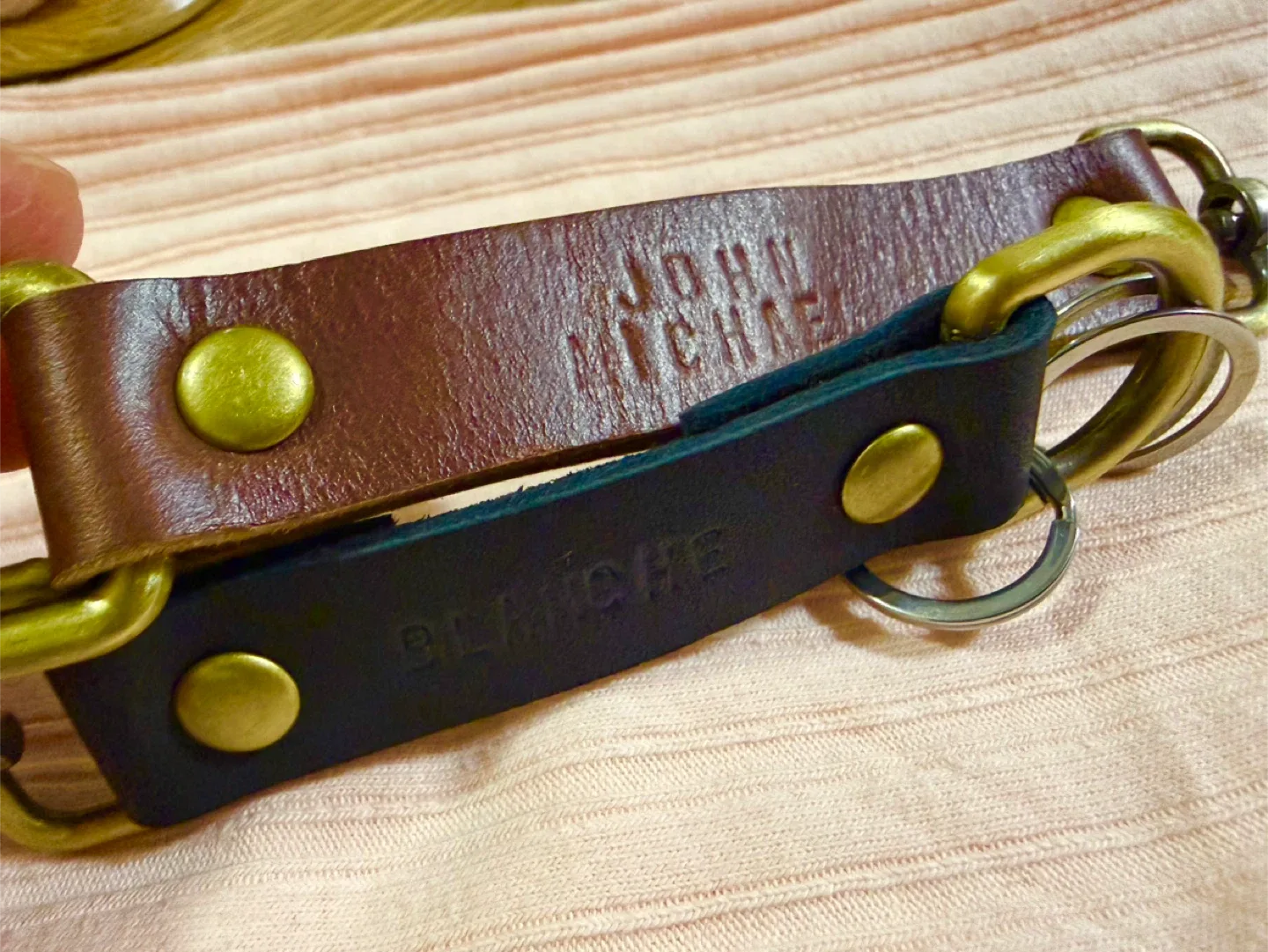 Personalized  Hand made Leather Keychains