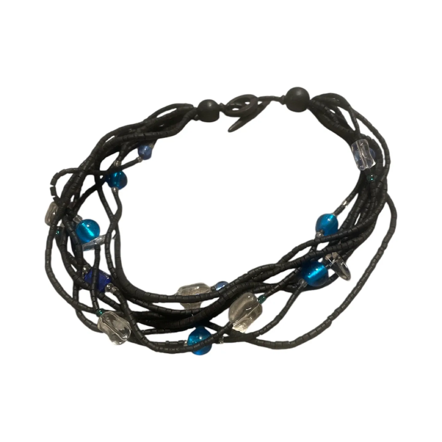 Beaded Strand Necklace - Black & Blue image indicator(2)