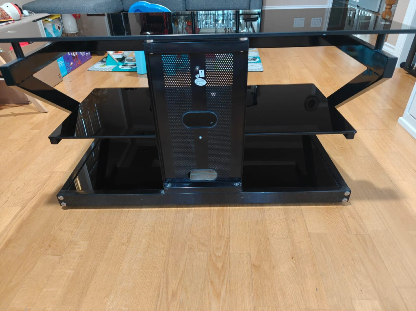 Black Glass TV Stand - photo 3
