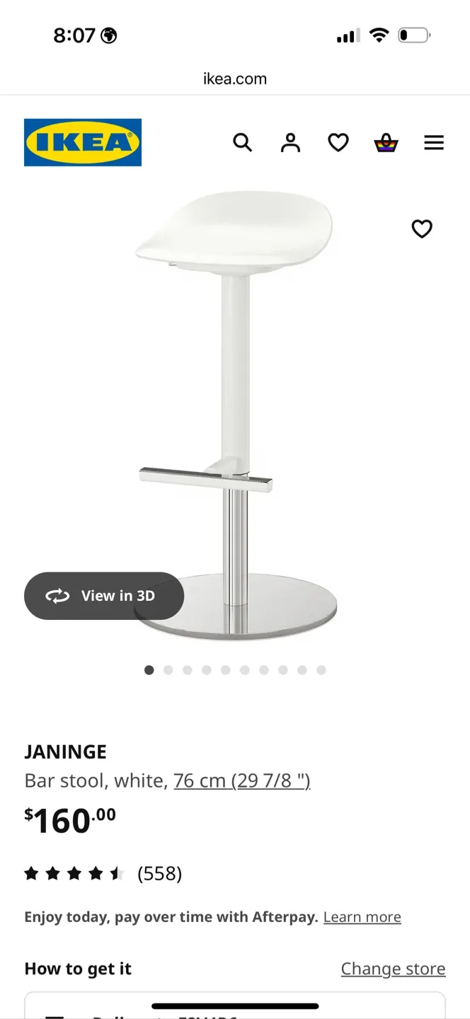 Bar Stool, White