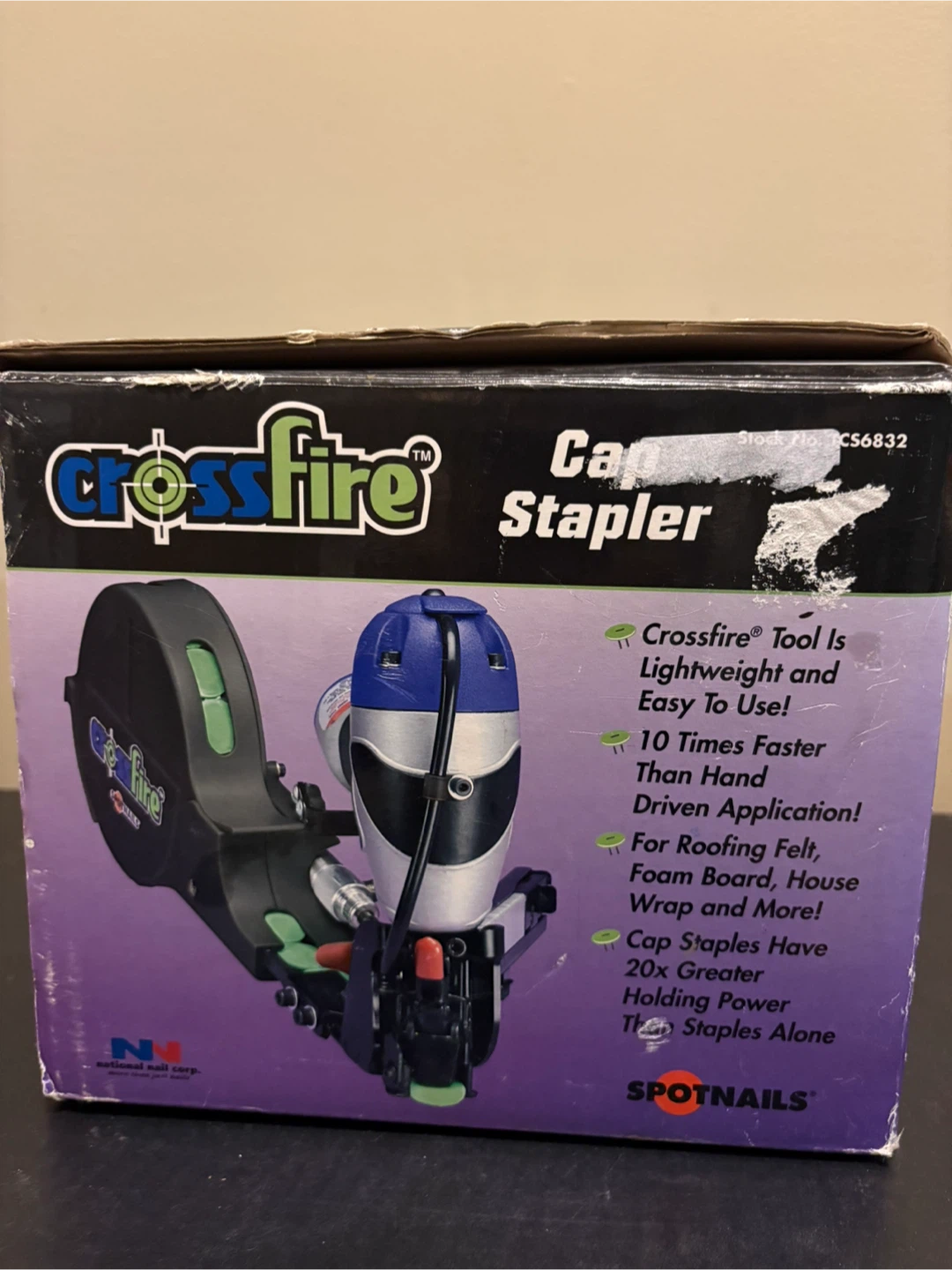Spot Nails TCS6832 Crossfire 18 Gauge Cap Stapler - Like New! - photo 2