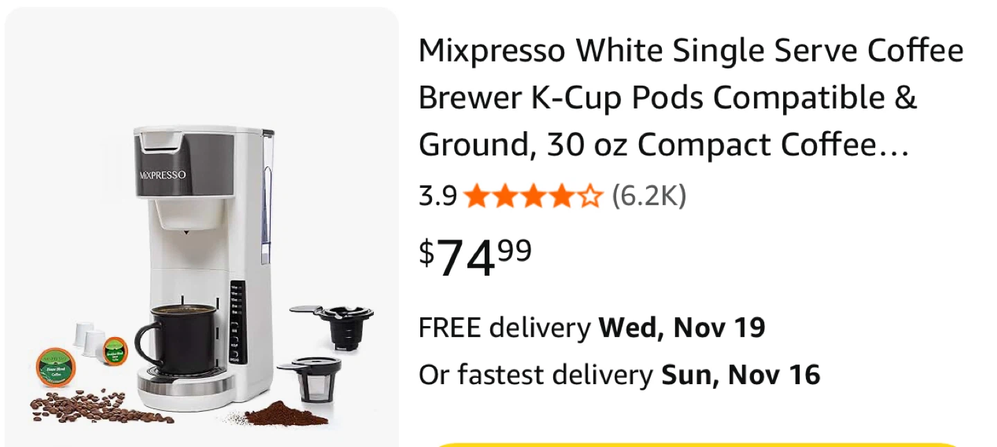 Mixpresso White Single Serve Coffee Brewer - photo 2