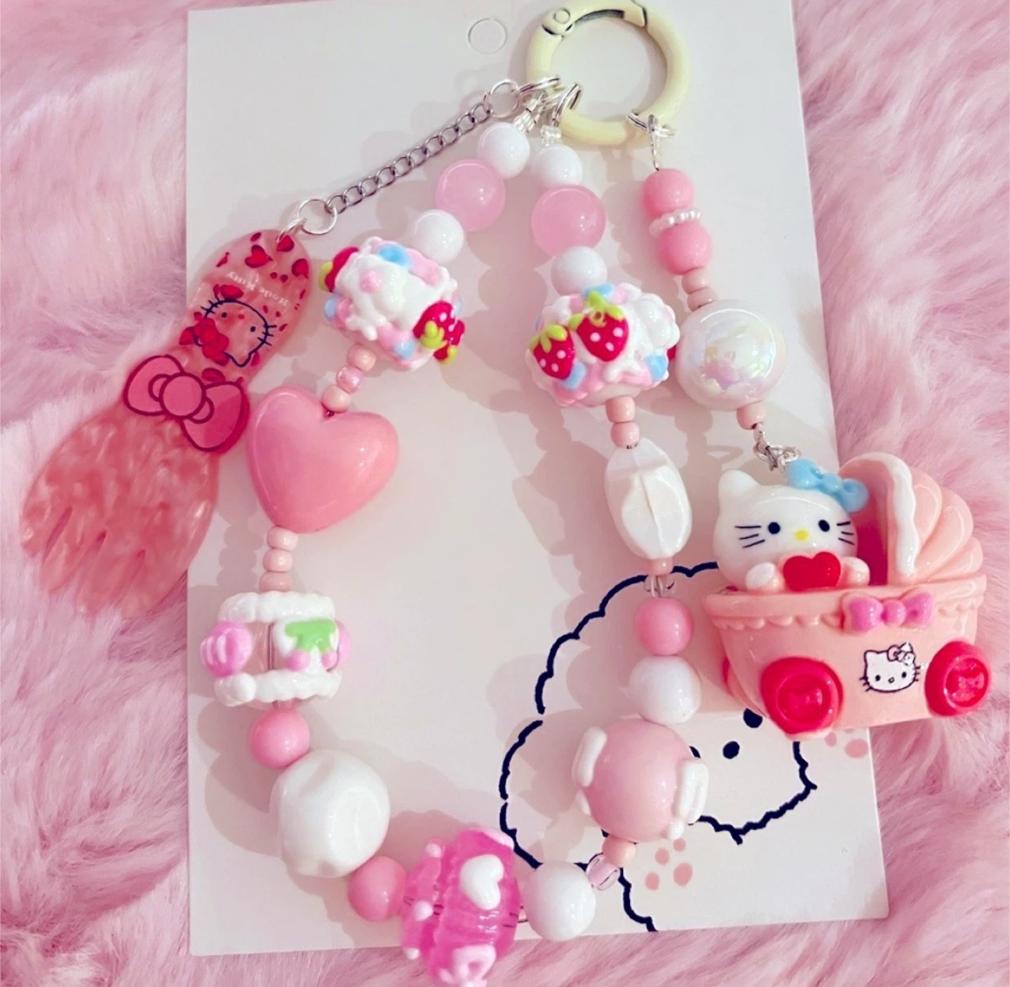 Handmade Beaded Keychain Charm - photo 2