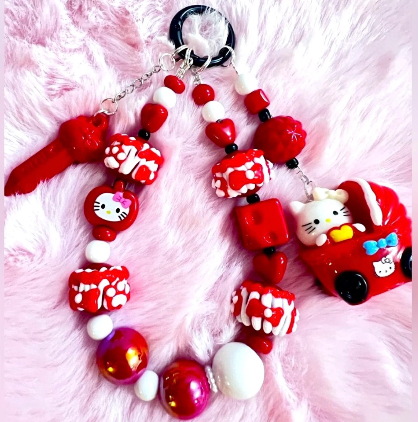 Handmade Beaded Keychain Charm