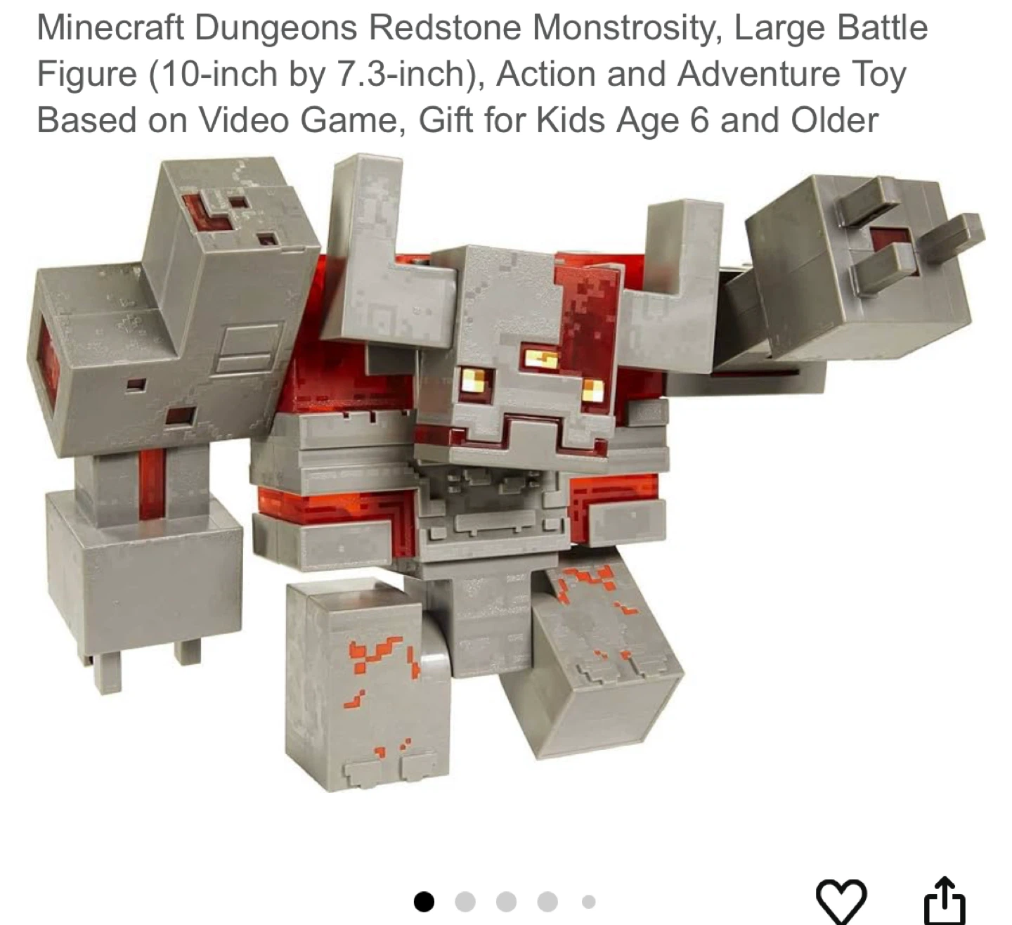 Minecraft Dungeons Redstone Monstrosity Battle Figure