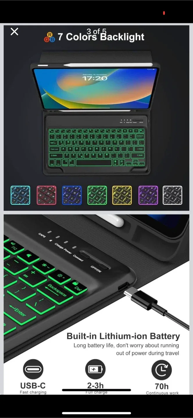 ProCase iPad Keyboard Case for iPad Air/Pro image indicator(3)