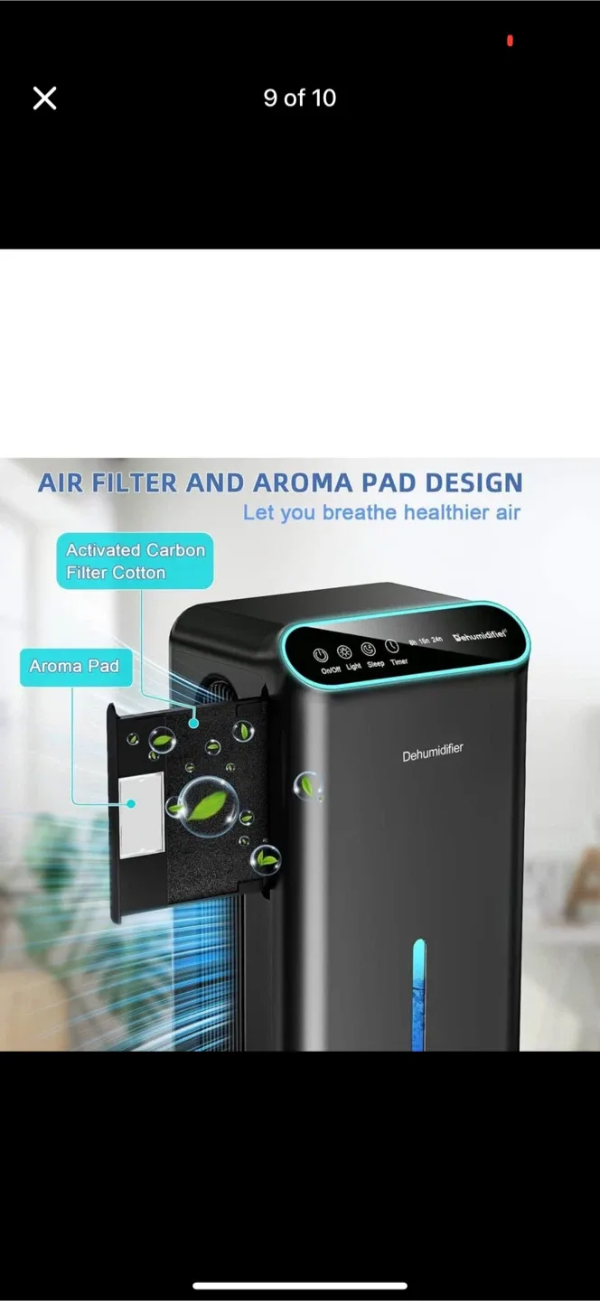 Dehumidifier with Air Filter & Aroma Pad image indicator(2)