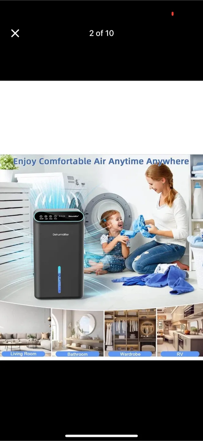 Dehumidifier with Air Filter & Aroma Pad image indicator(9)