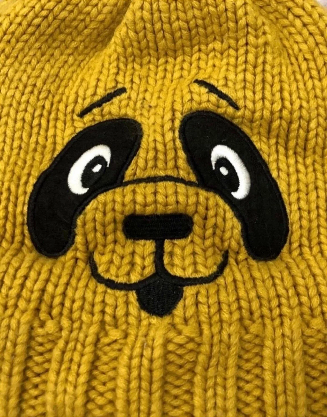 Panda Face fleece beanie knit hat image indicator(2)