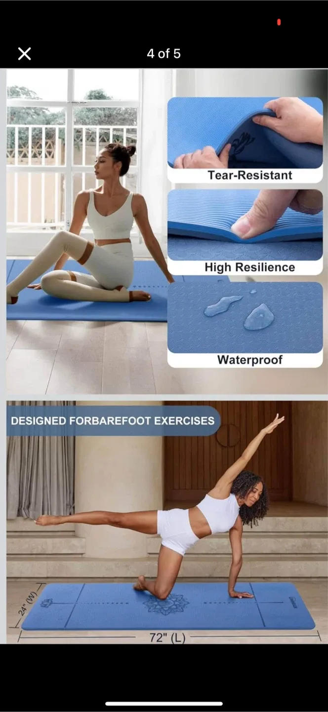 UMINEUX Yoga Mat - 10mm Thick, Super Cushioned image indicator(2)
