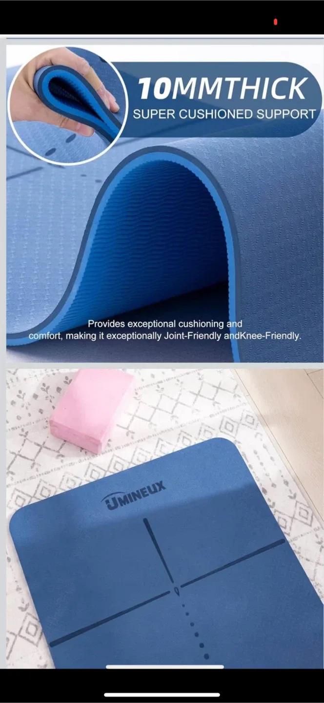 UMINEUX Yoga Mat - 10mm Thick, Super Cushioned image indicator(3)