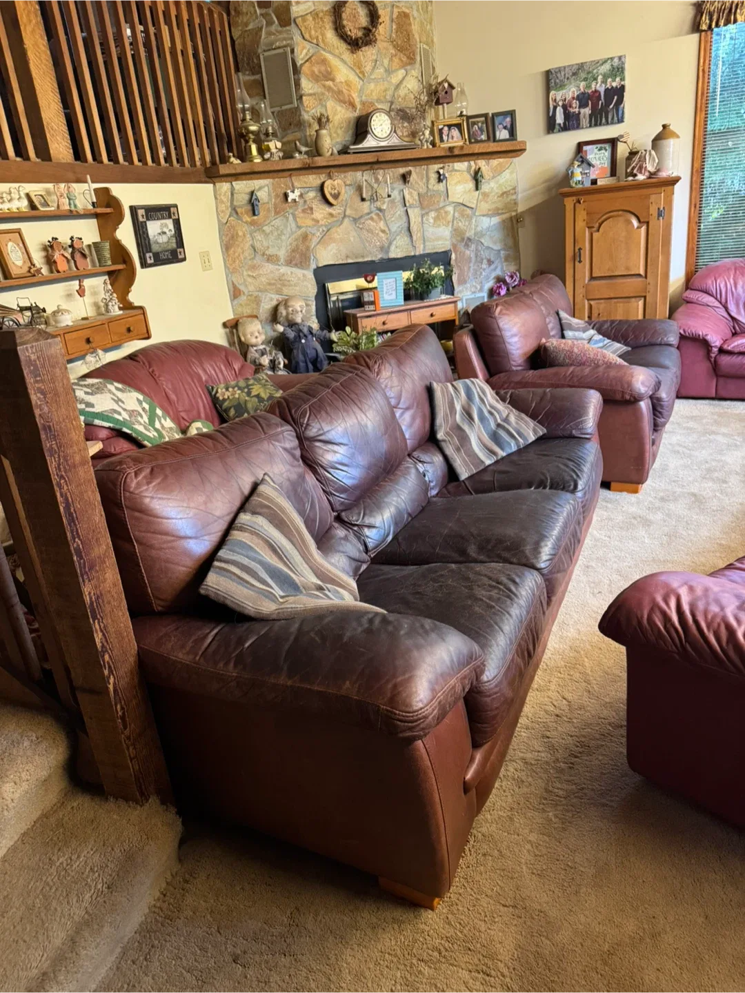 Leather Sofa and Love Seat- Brown image indicator(2)