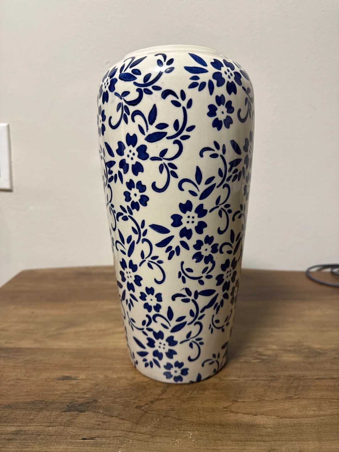 Floral Ceramic Vase - Blue & White