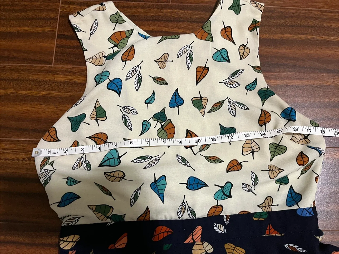 Ina women large sleeveless fit-and-flare dress leaf print image indicator(5)