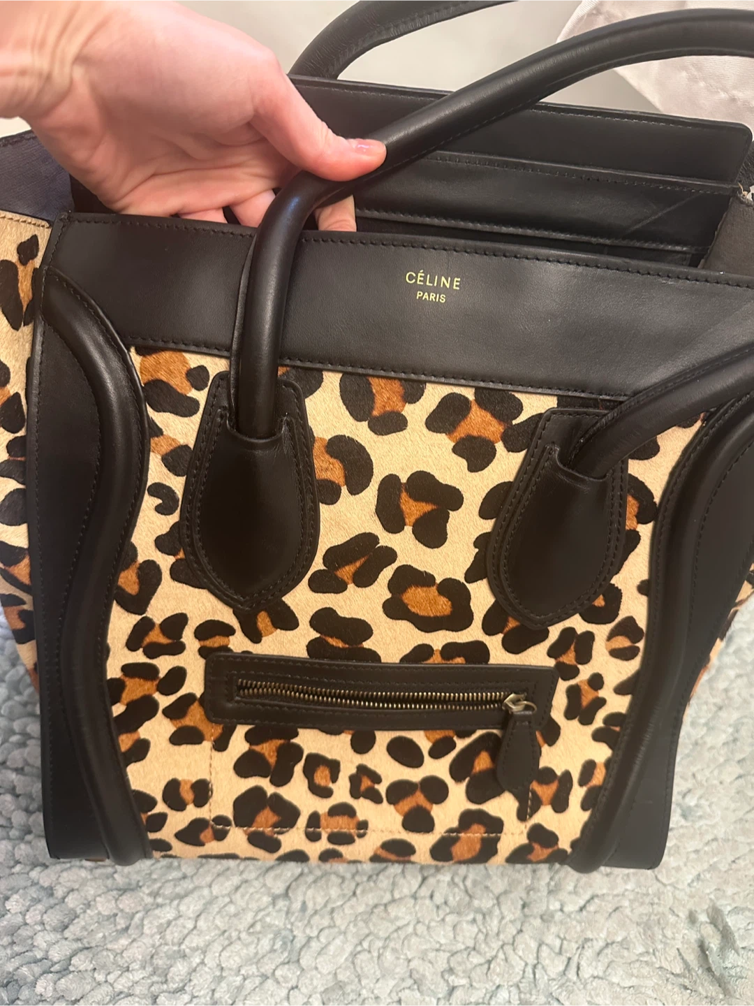 Celine Paris Leopard Print Handbag
