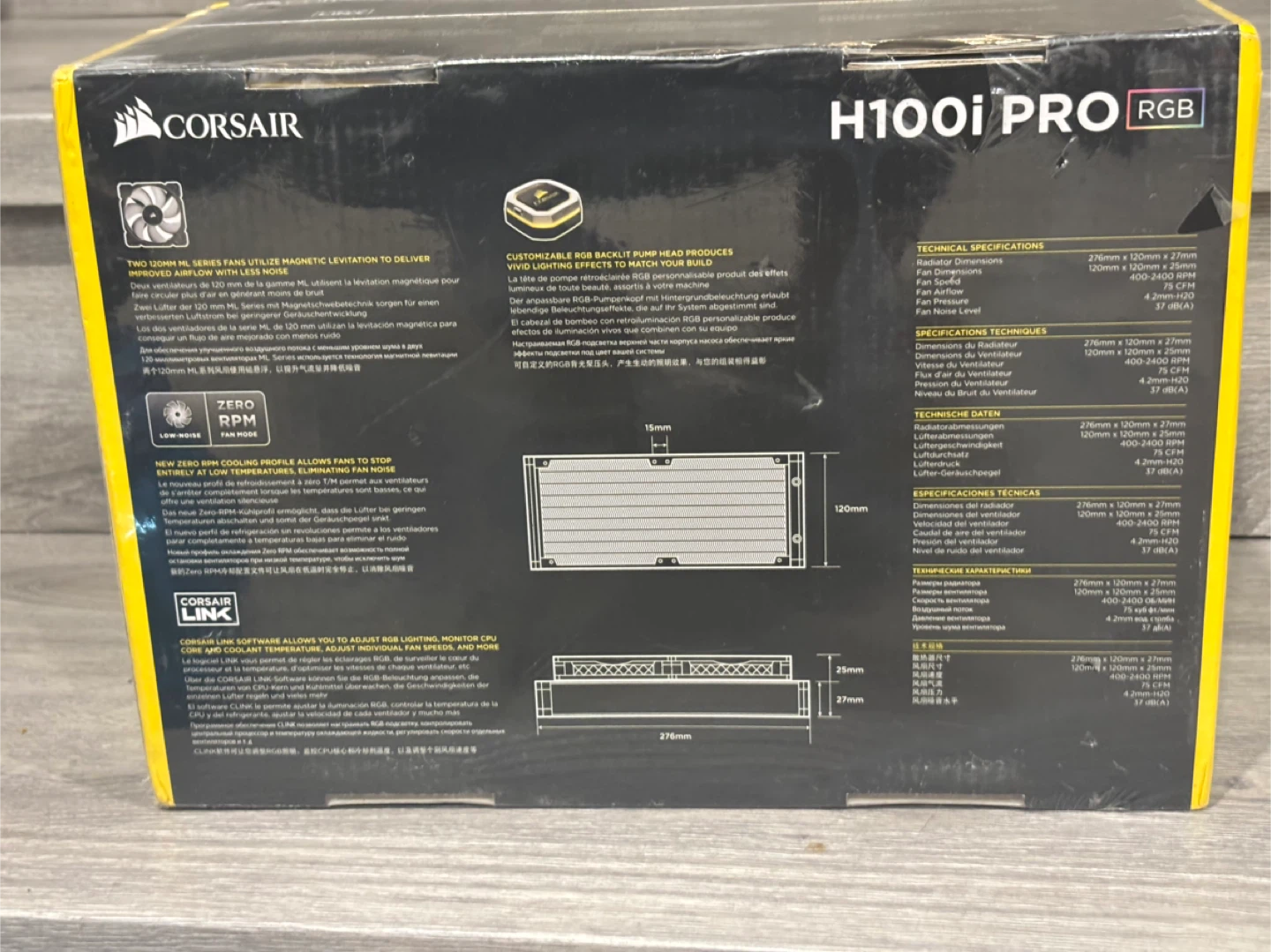 Corsair H100i PRO RGB Liquid CPU Cooler - New in Box! - photo 4