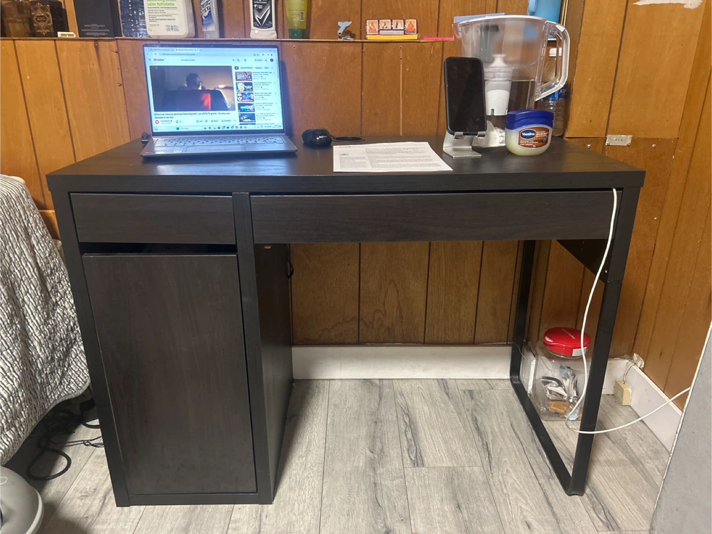 Dark Brown Desk with Storage