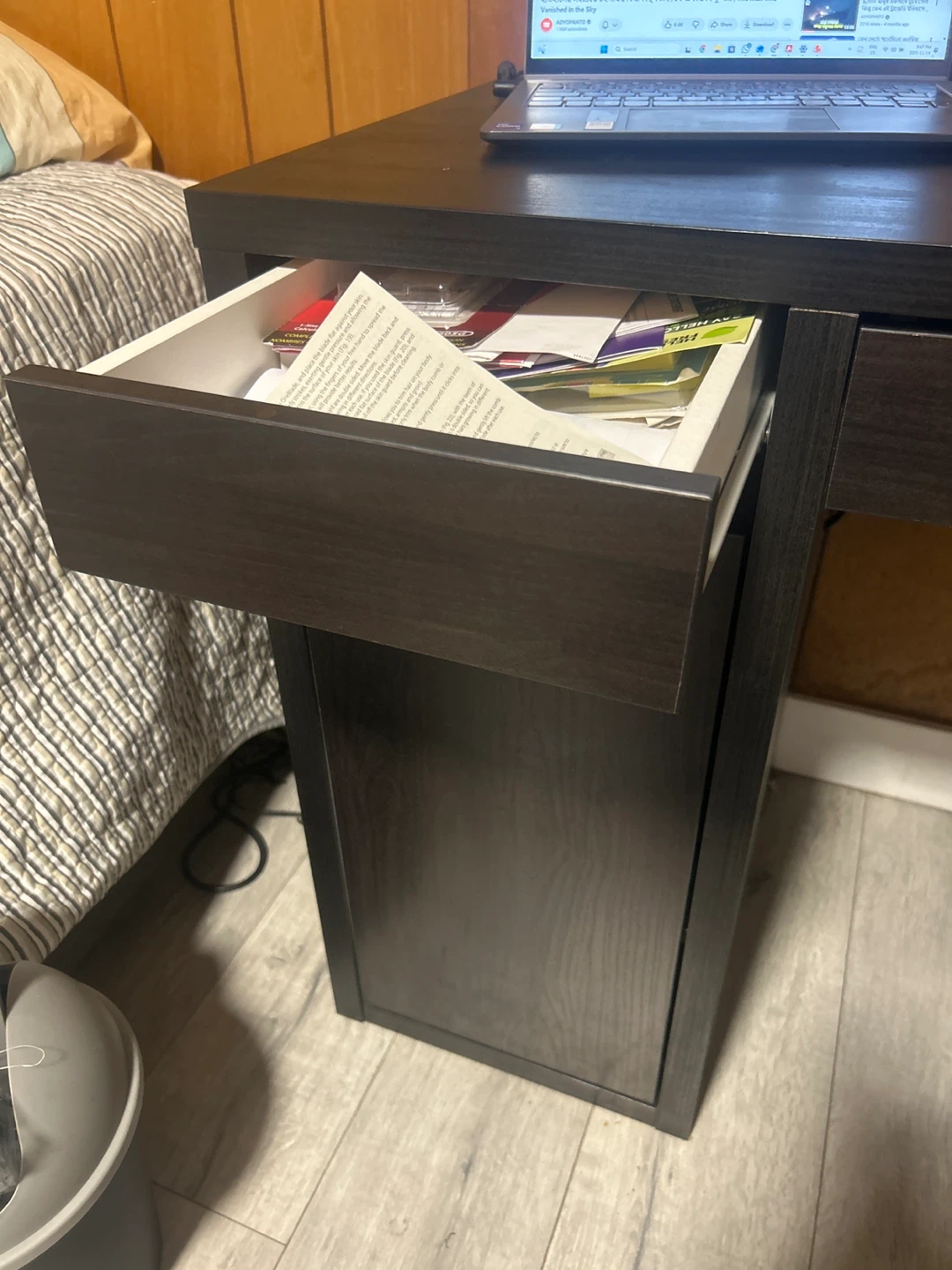 Dark Brown Desk with Storage - photo 3