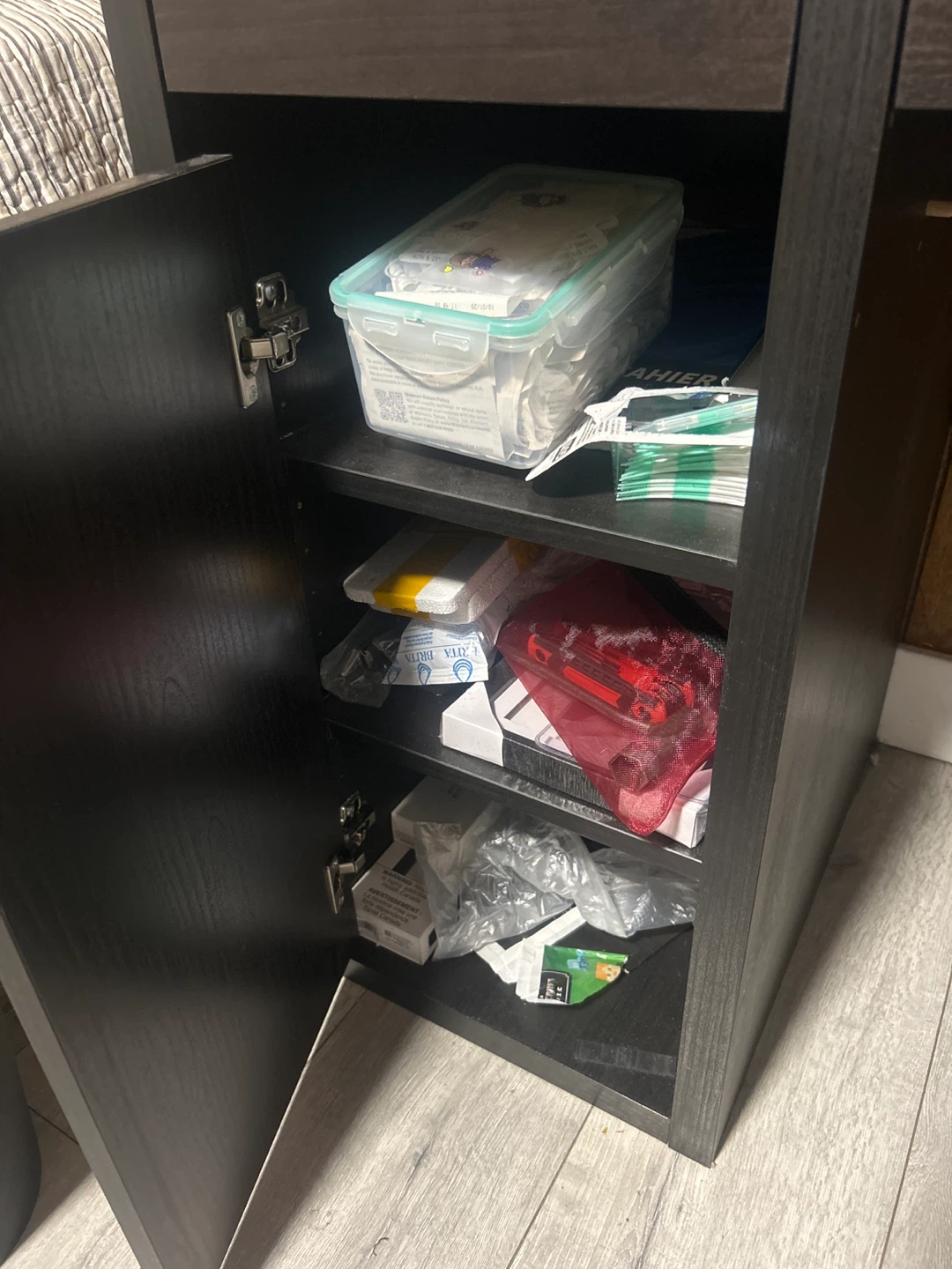 Dark Brown Desk with Storage - photo 2
