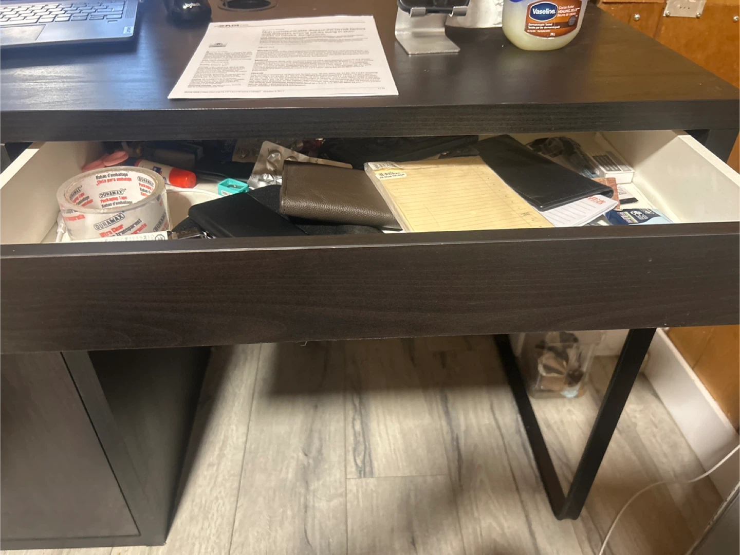 Dark Brown Desk with Storage - photo 4